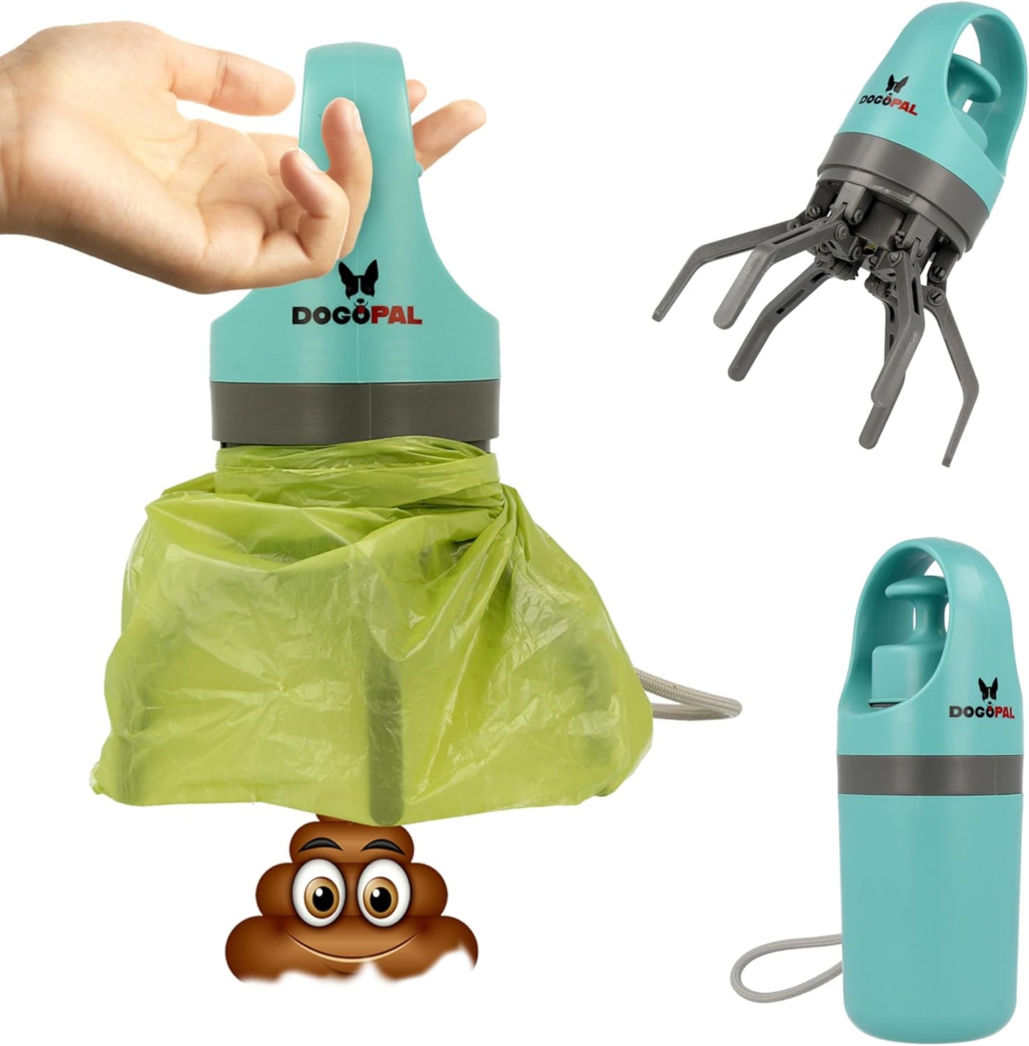 360 Portable Pooper Scooper with Bag Attachment & Dispenser – Lightweight Claw Poop Picker – Ideal for Small & Large Dogs – No-Touch, Hands-Free Waste Removal 2.0