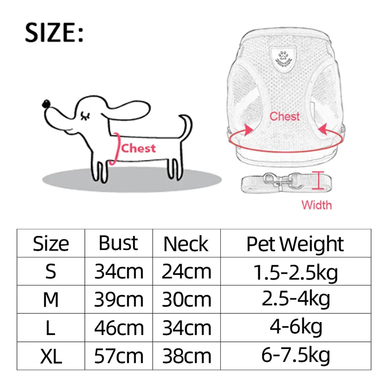 Cat Dog Pet Harness Adjustable Control Vest Dogs Reflective S M L XL Leash