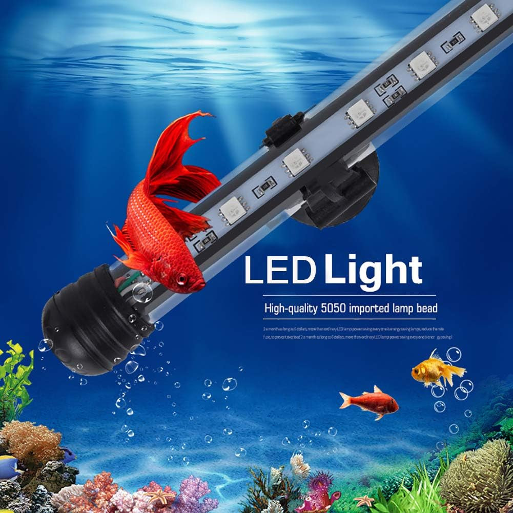 20 in Submersible LED Aquarium Light, 3.5W Color Changing Fish Tank Light with Remote Control, IP68 Crystal Glass 24 Leds Lights Bar, for Fish Tank 25-30 Inch